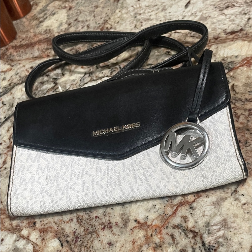 Michael Kors Black and Cream Clutch